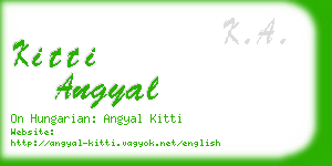 kitti angyal business card